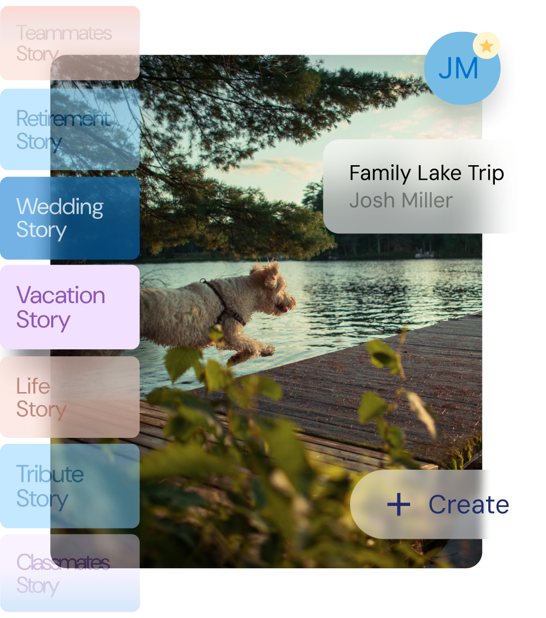 Screenshot of creating a Memvy story
